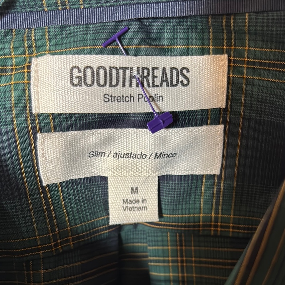 Goodthreads Plaid Shirt size m slim fit lot ls bundle Amazon good threads new